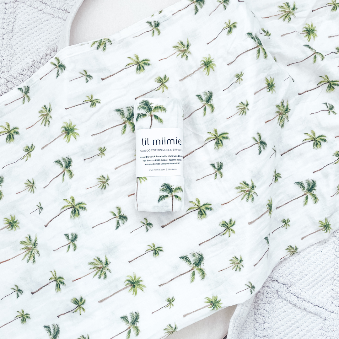 Bamboo Muslin Swaddle - Tropical Palms