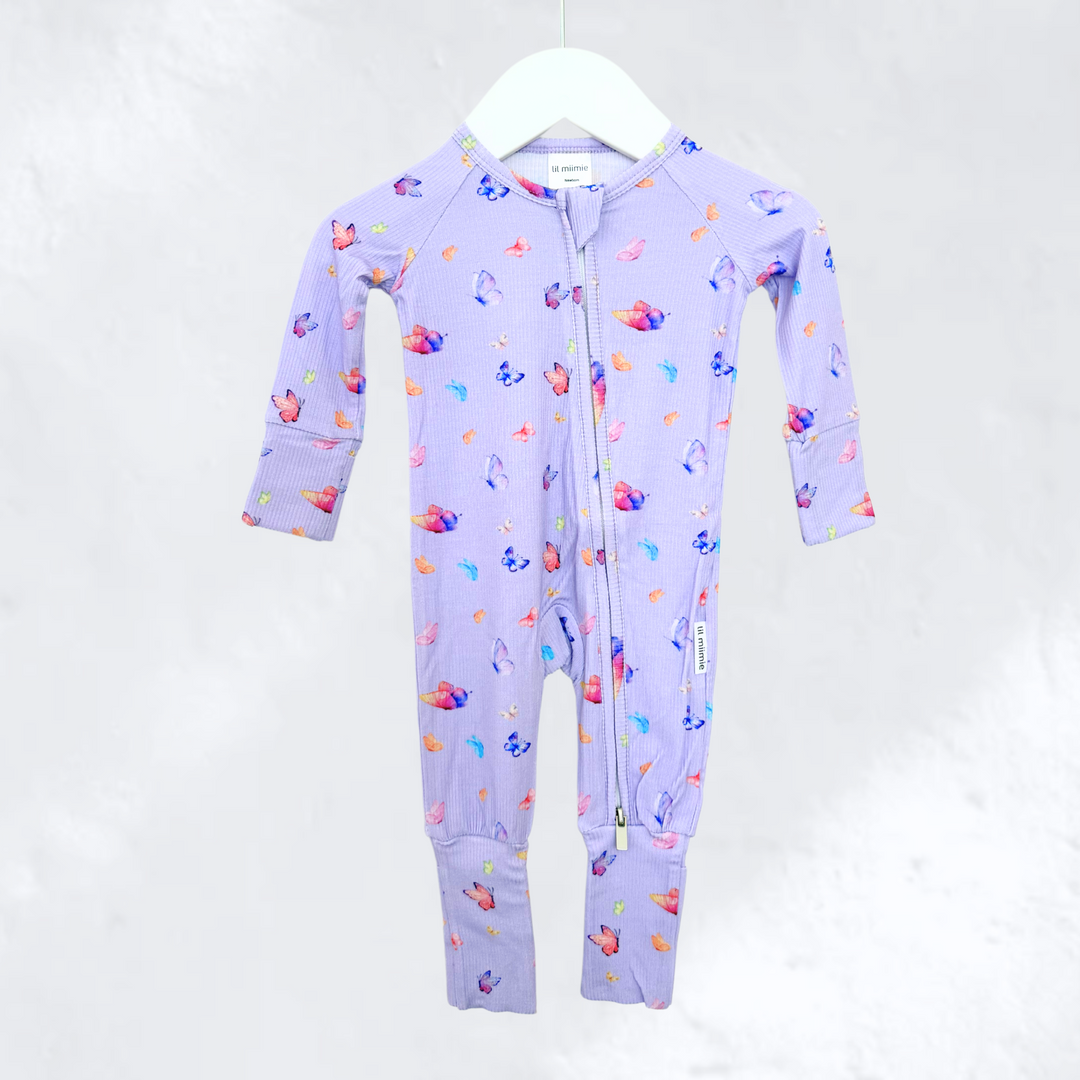 Zipper Onesie - Butterflies