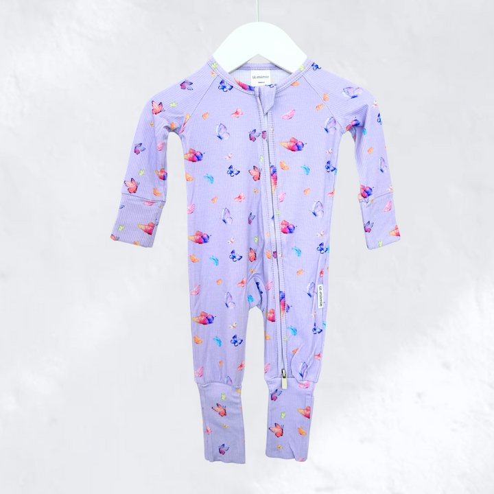 Zipper Onesie - Butterflies