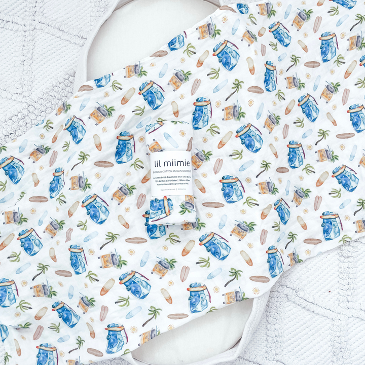 Bamboo Muslin Swaddle - Surfside