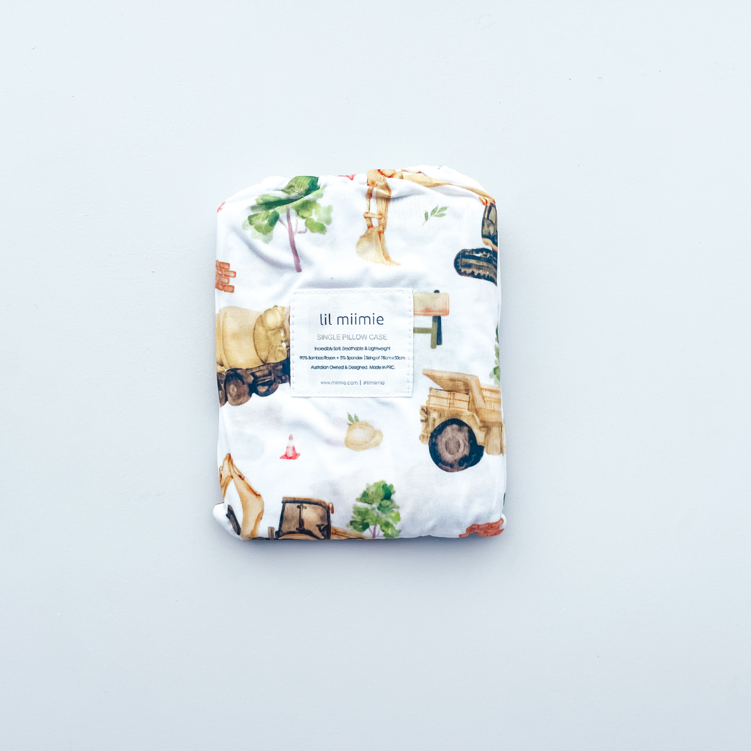 Single Pillowcase | Construction Trucks