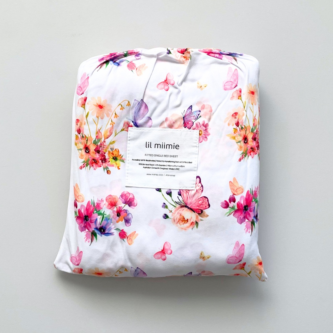 Fitted Single Sheet | Butterfly Garden (pre-order)