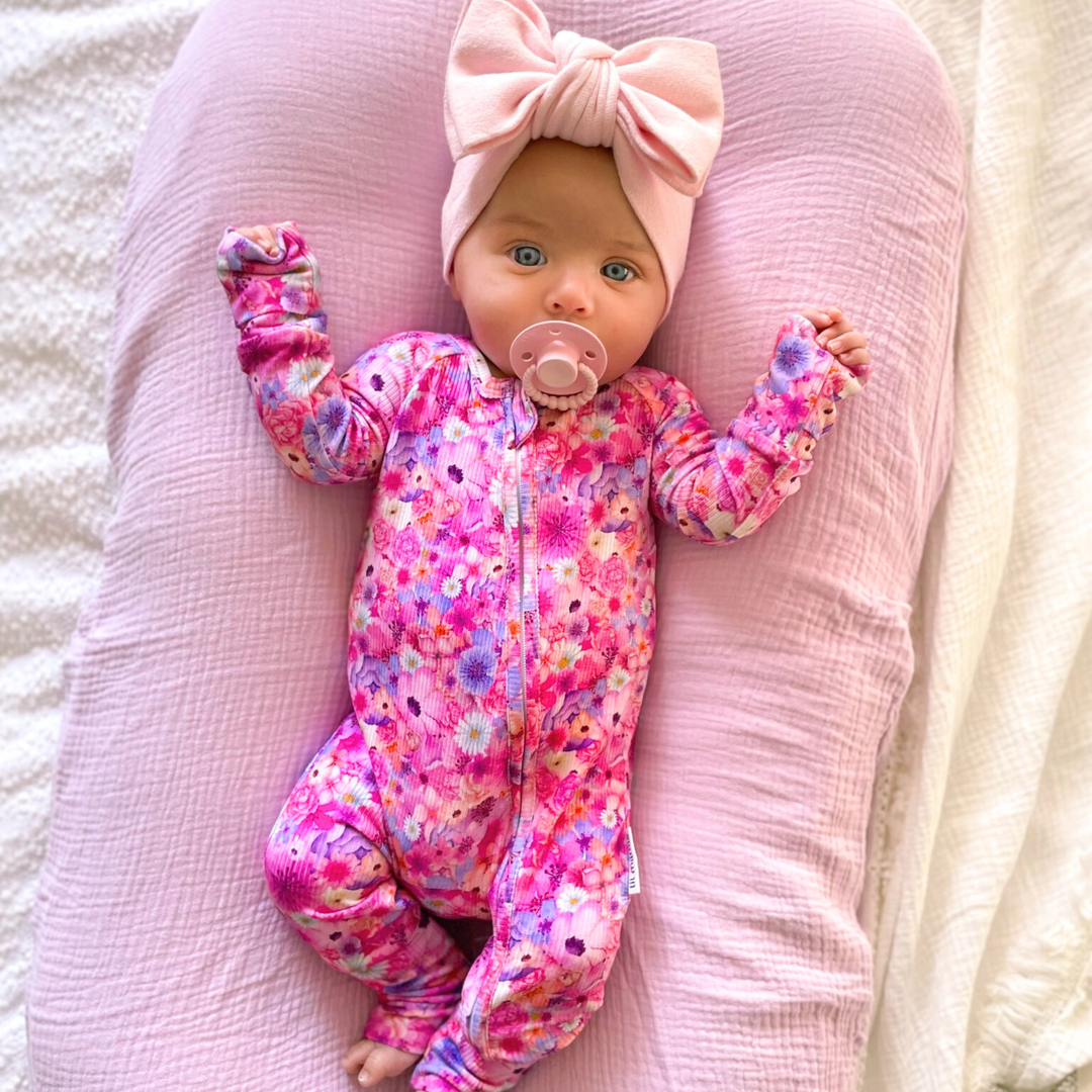 Zipper Onesie - Blossom