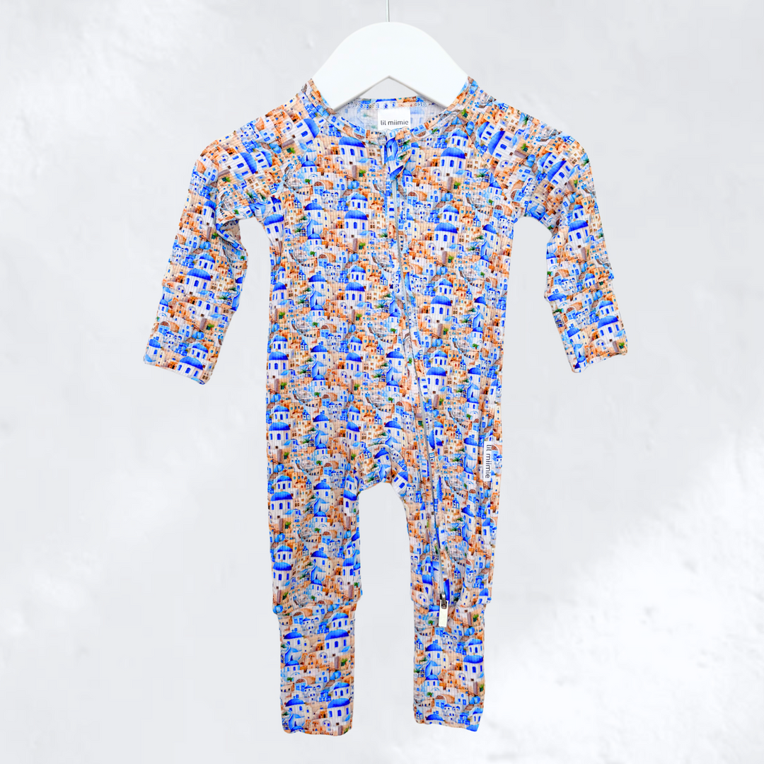 Zipper Onesie - Santorini