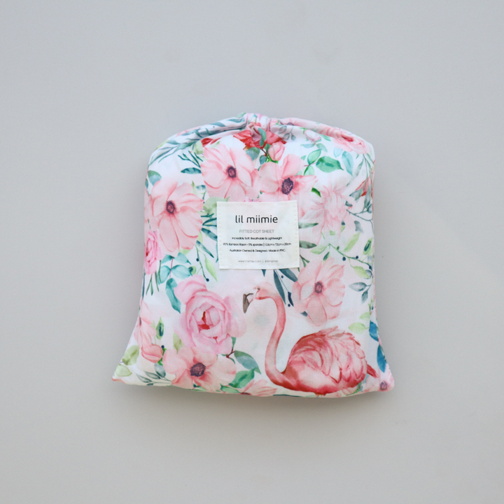 Cot Sheet | Pink Flamingo