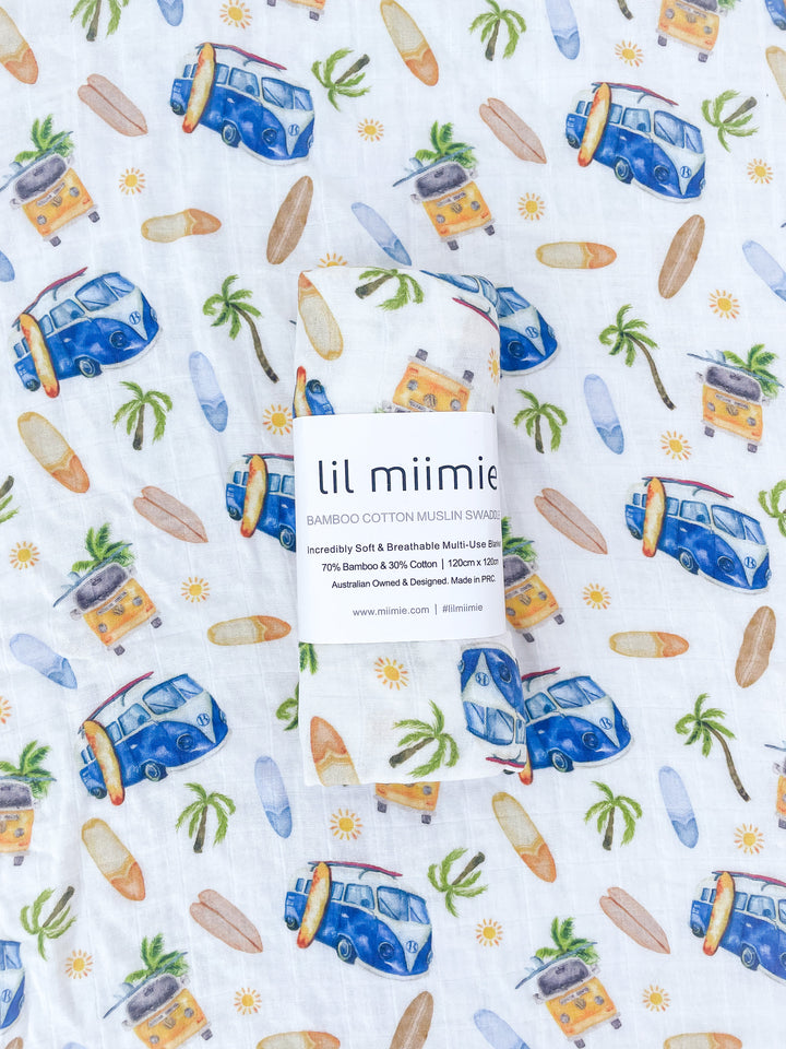 Bamboo Muslin Swaddle - Surfside