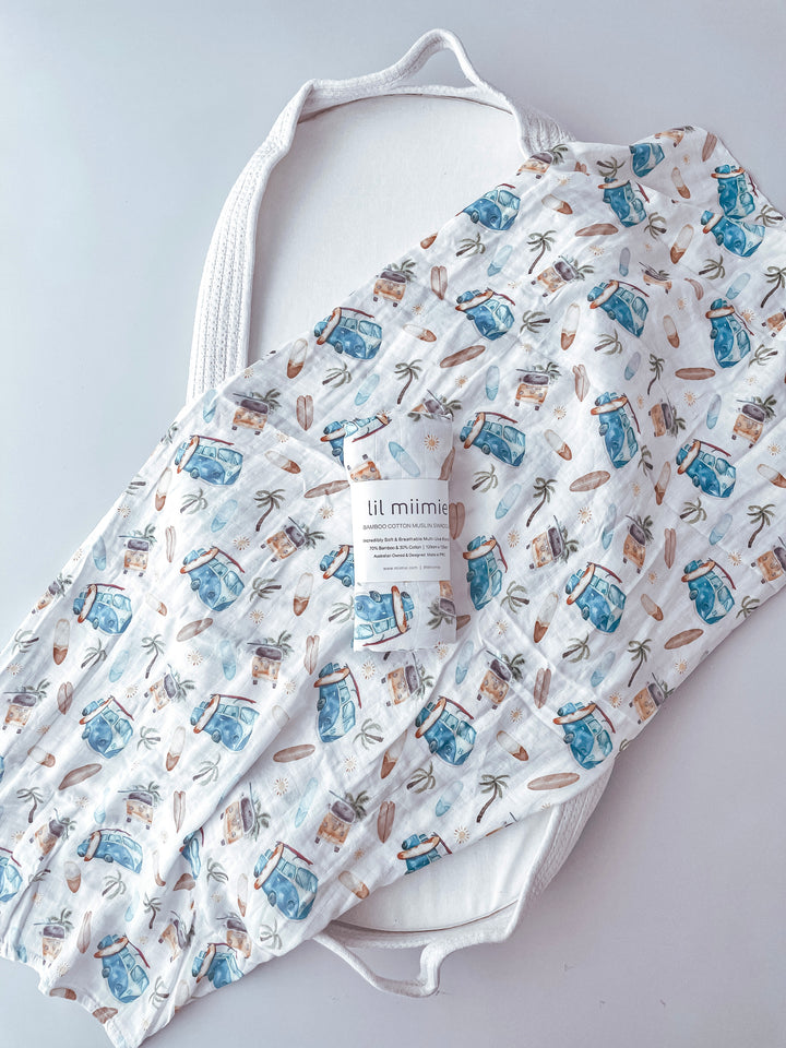 Bamboo Muslin Swaddle - Surfside