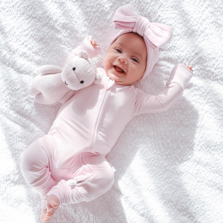 Zipper Onesie - Blush Pink