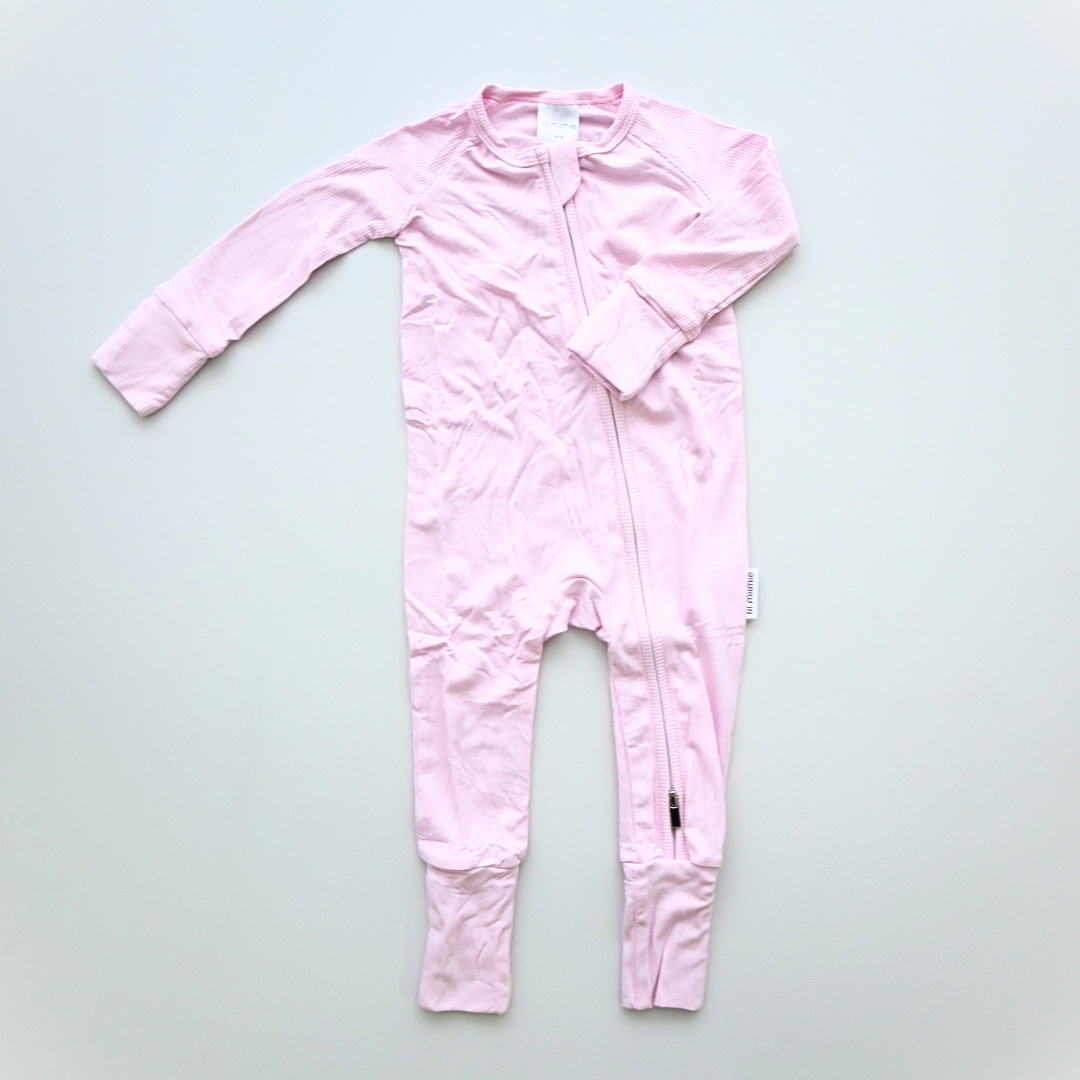 Zipper Onesie - Blush Pink