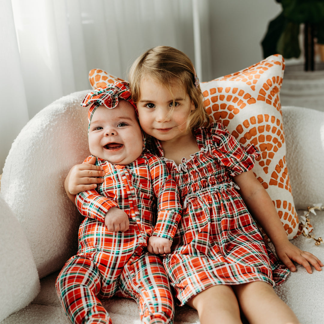 Zipper Onesie | CHRISTMAS PLAID