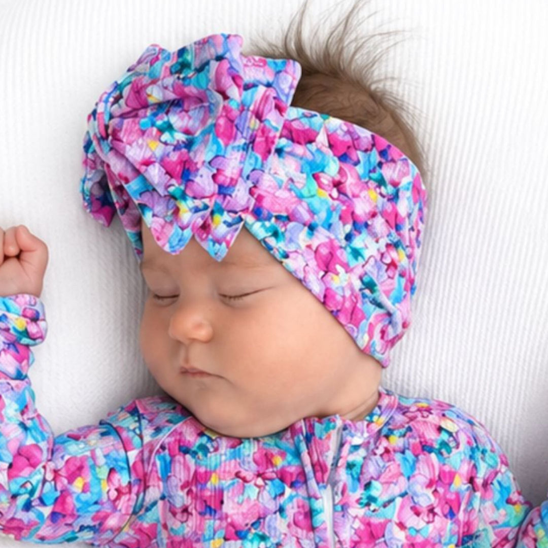 Topknot Bow - Lilac Butterflies (PRE-ORDER OCT)