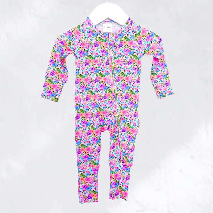 Zipper Onesie - PASTEL FLORAL (PRE-ORDER)