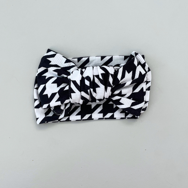 TOPKNOT BOW | HOUNDSTOOTH