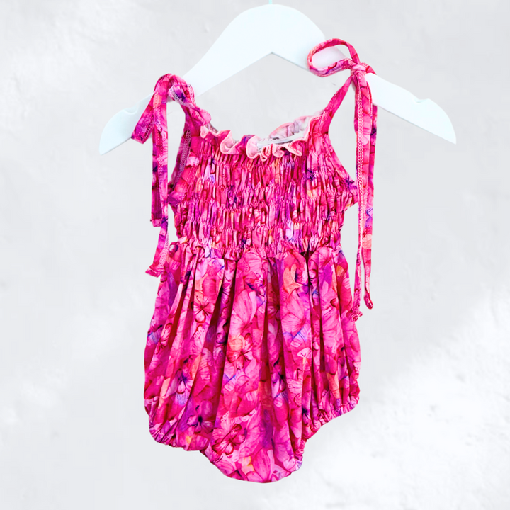 SUMMER BAMBOO ROMPER | Pink Butterfly Garden