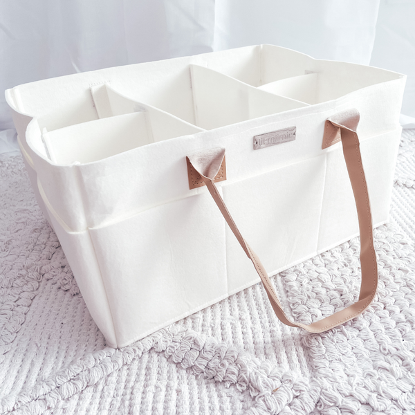 XL Caddy Baby Bag - Coconut White (NEW HANDLES)