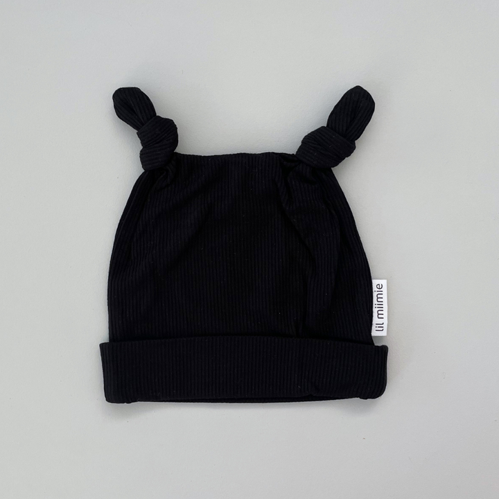 DOUBLE KNOT BEANIE | CHARCOAL BLACK