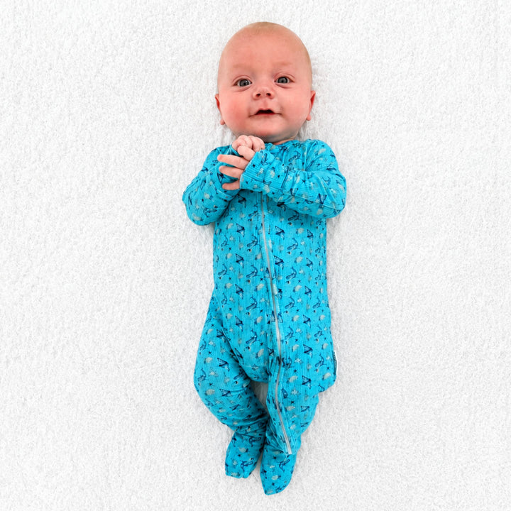 Zipper Onesie - BLUE DEEP OCEAN (PRE-ORDER OCT)
