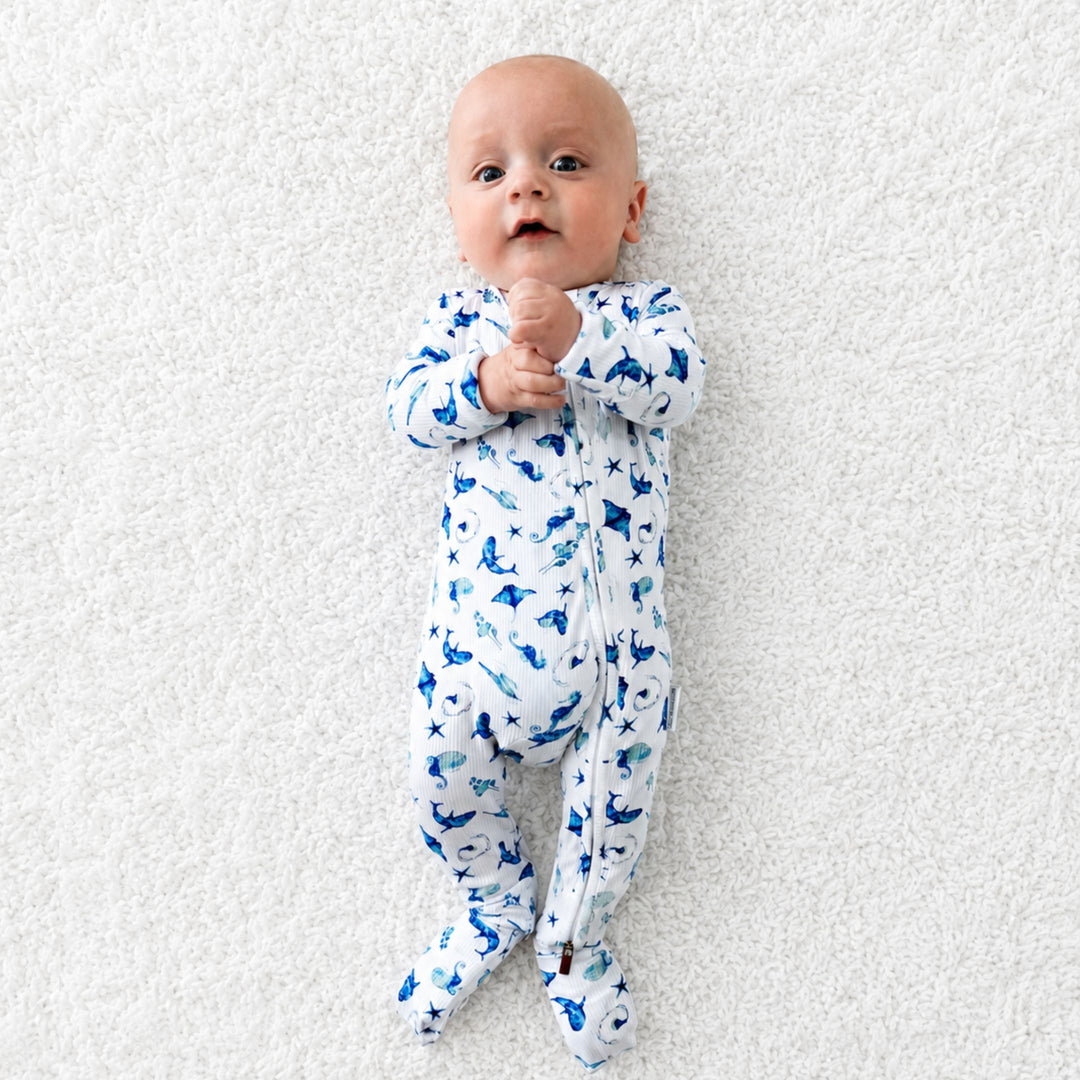 Zipper Onesie - DEEP OCEAN (PRE-ORDER OCT)