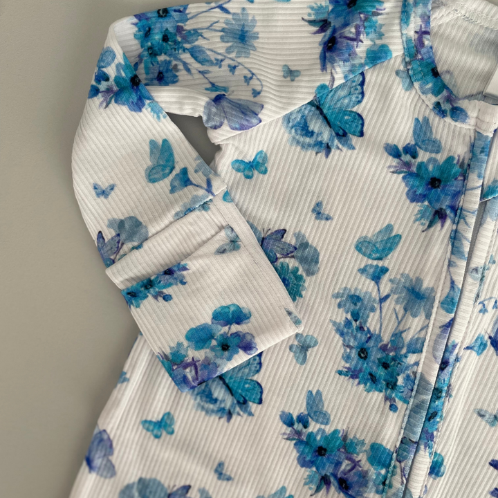 Zipper Onesie - BLUE BUTTERFLY (PRE-ORDER)