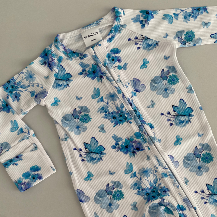 Zipper Onesie - BLUE BUTTERFLY (PRE-ORDER)