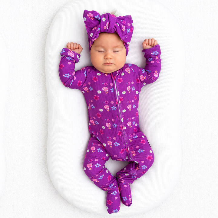 Zipper Onesie - GRAPE SUMMER BLOOM (PRE-ORDER)