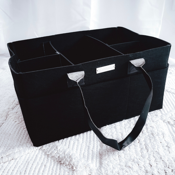XL Caddy Baby Bag - Charcoal Black (NEW HANDLES)