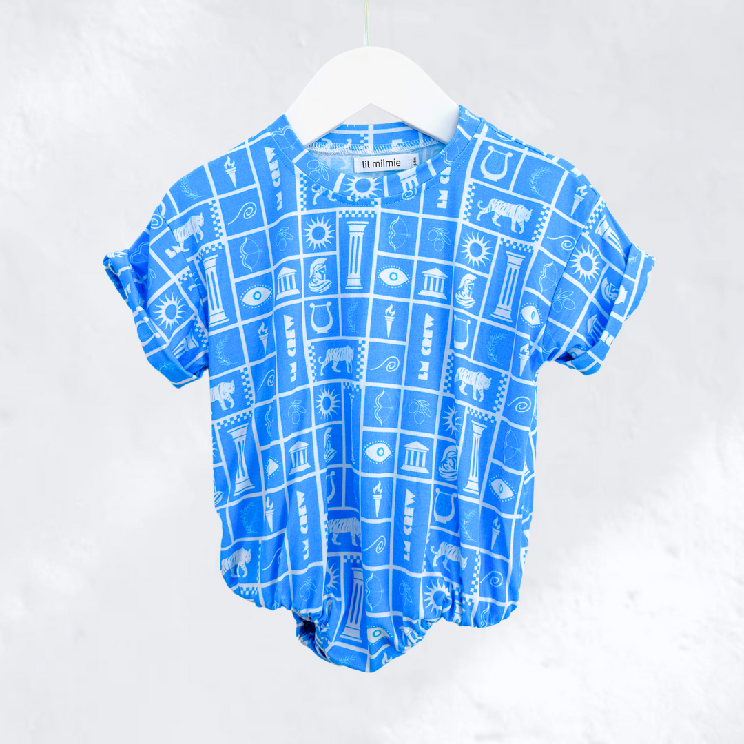 T-SHIRT BAMBOO ROMPER | BLUE ATHENS