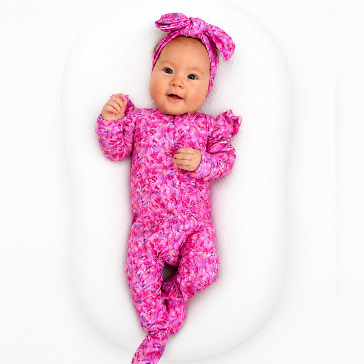 Zipper Frill Onesie - PINK BUTTERFLY DREAMS (PRE-ORDER)