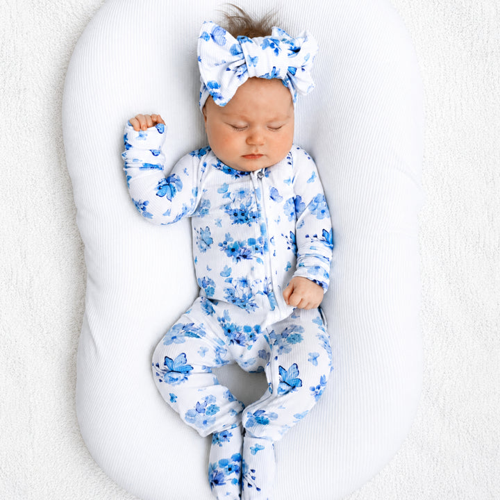 Zipper Onesie - BLUE BUTTERFLY (PRE-ORDER)