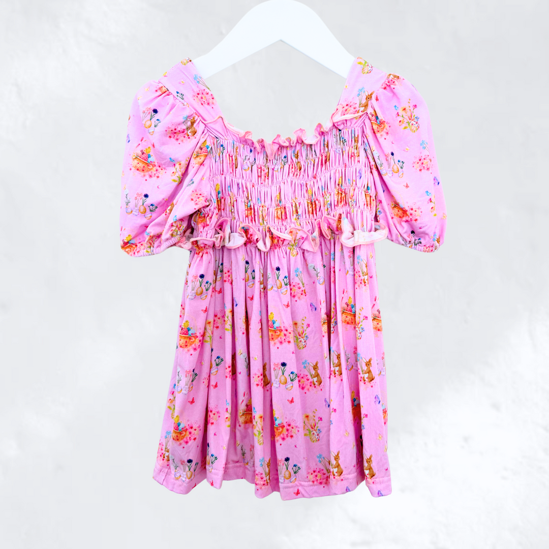 PICNIC FRILL BAMBOO DRESS | BUNNY FLORAL