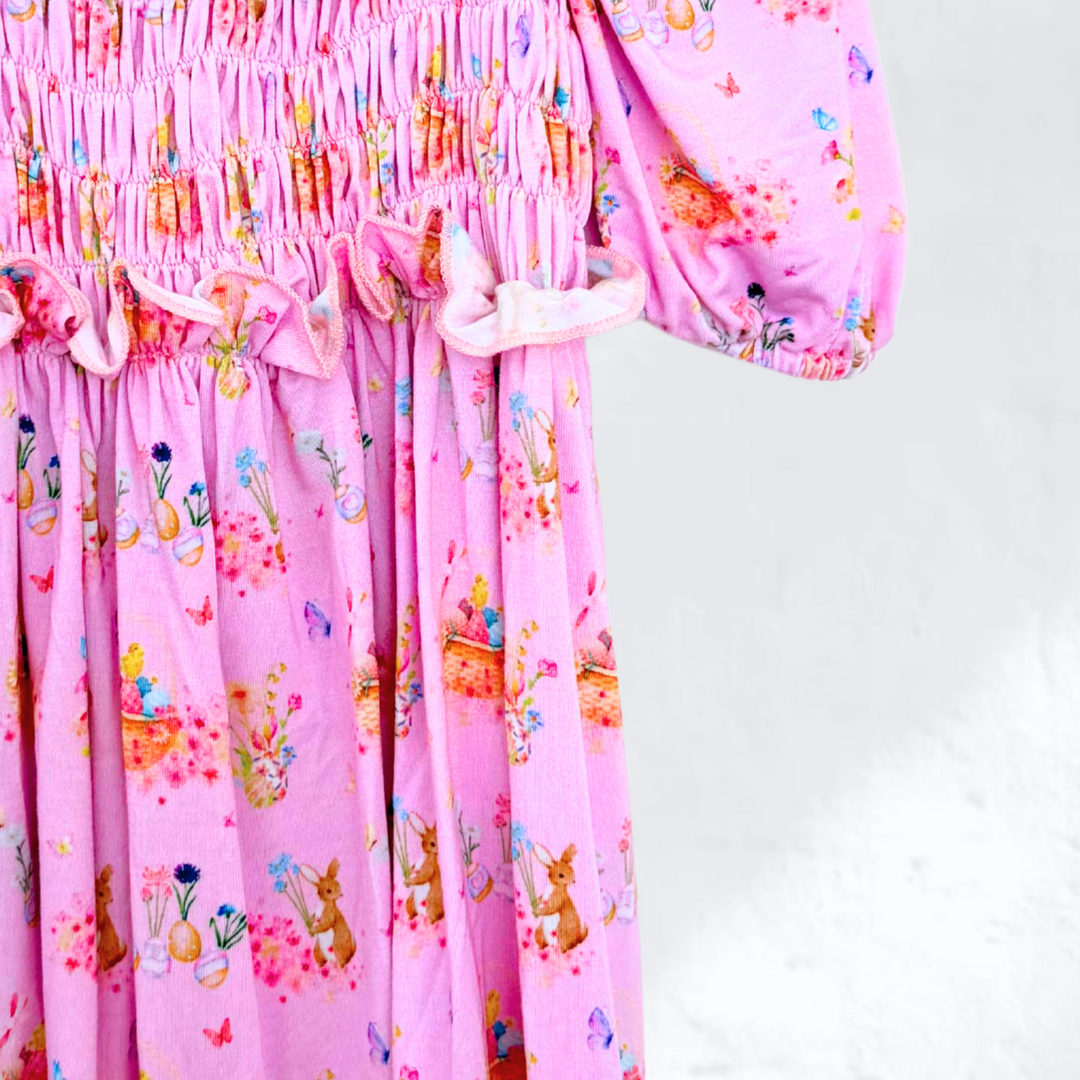 PICNIC FRILL BAMBOO DRESS | BUNNY FLORAL