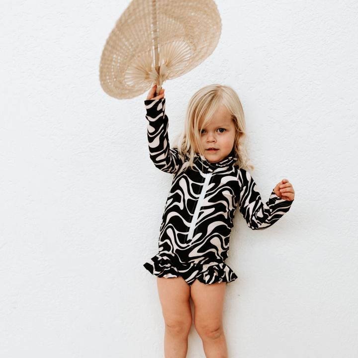 LONG SLEEVE FRILL SWIMSUIT | WILD