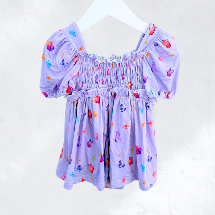 PICNIC FRILL BAMBOO DRESS | BUTTERFLIES