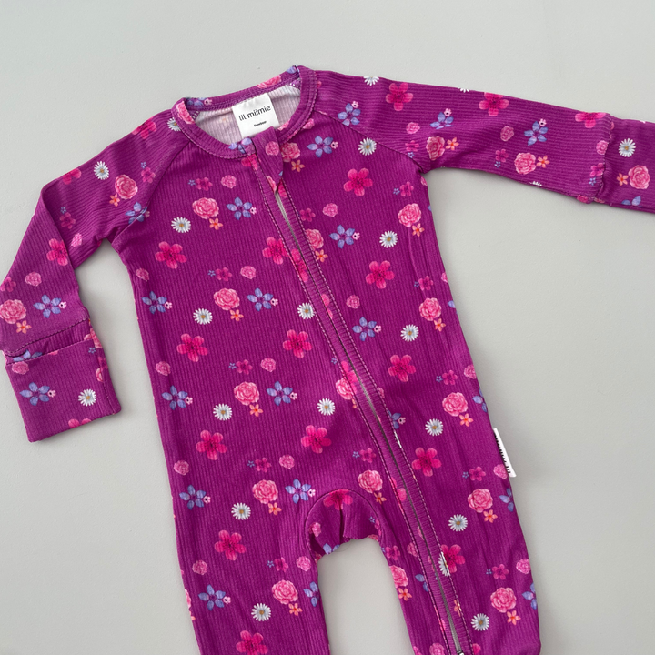 Zipper Onesie - GRAPE SUMMER BLOOM (PRE-ORDER)