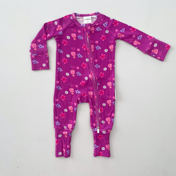Zipper Onesie - GRAPE SUMMER BLOOM (PRE-ORDER)