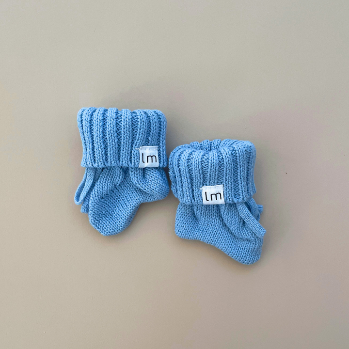 KNITTED BOOTIES | OCEAN BLUE