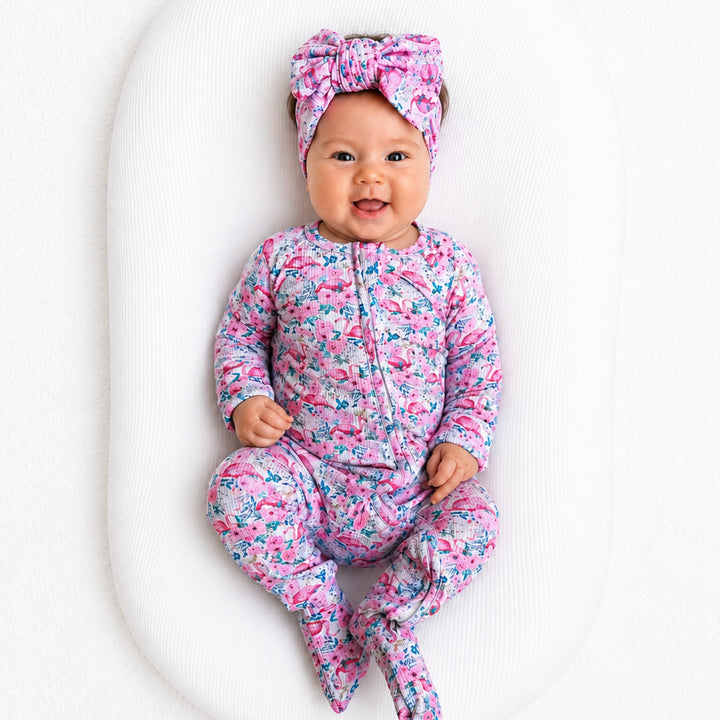 Zipper Onesie - PINK FLAMINGO (PRE-ORDER)