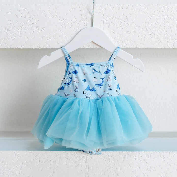 TUTU TULLE DRESS | BLUE ARCTIC ANIMALS