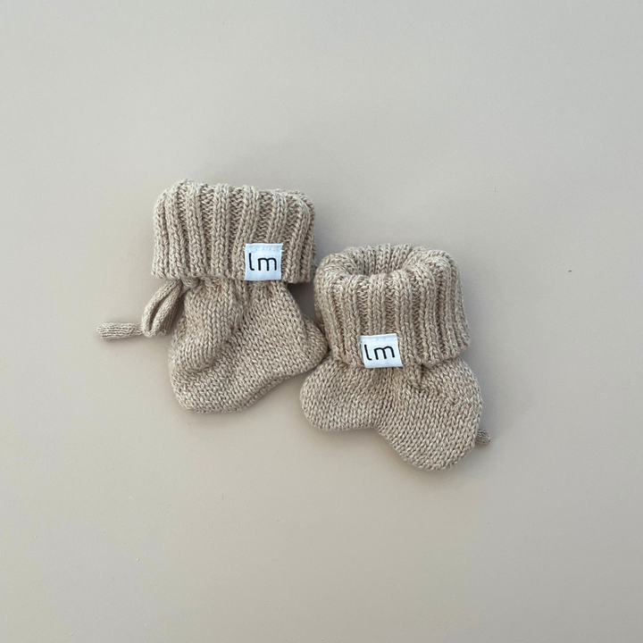 KNITTED BOOTIES | ALMOND BEIGE