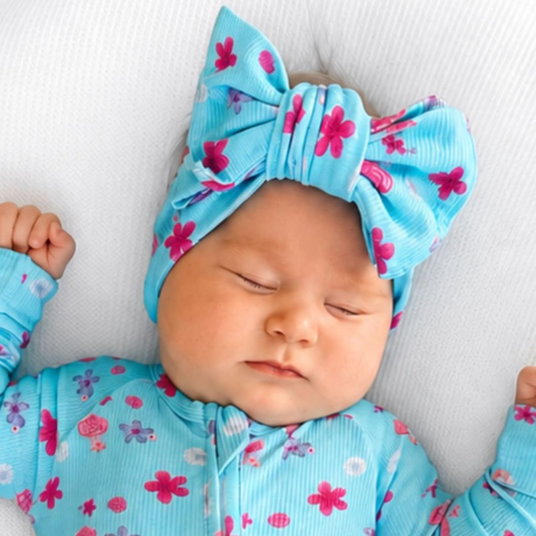 Topknot Bow - Blue Summer Bloom (PRE-ORDER OCT)