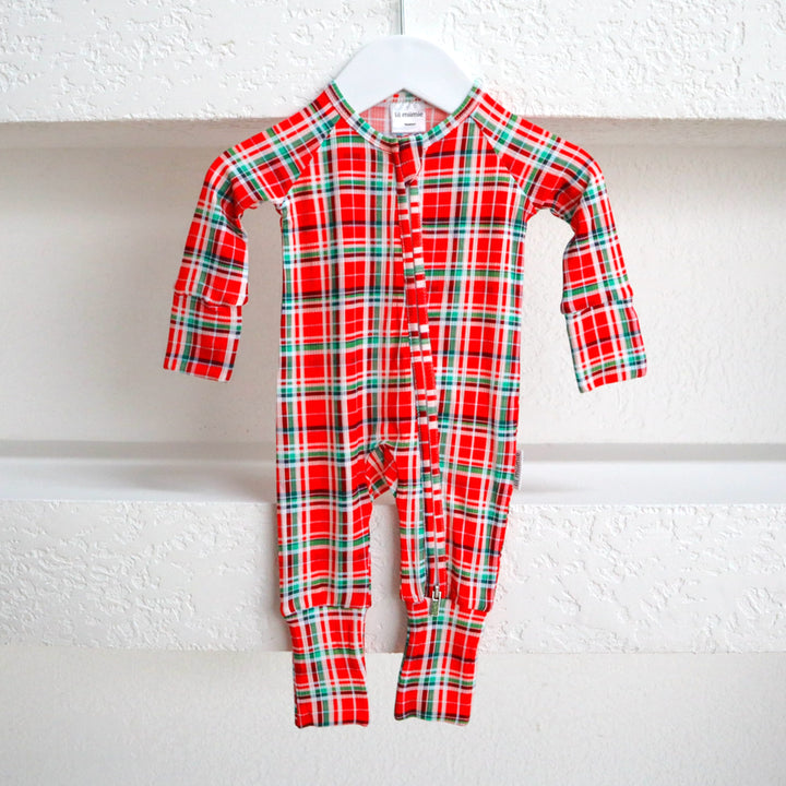 Zipper Onesie | CHRISTMAS PLAID