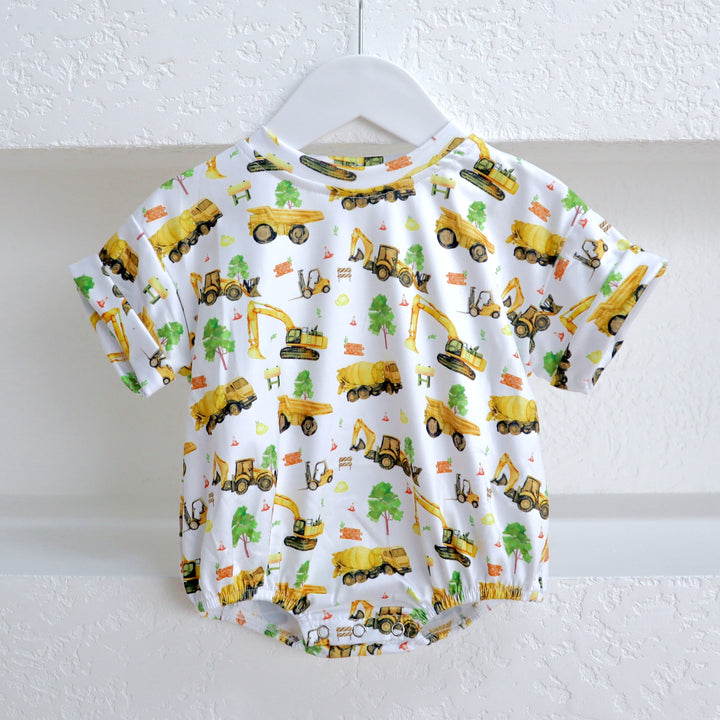 T-SHIRT ROMPER | CONSTRUCTION TRUCKS