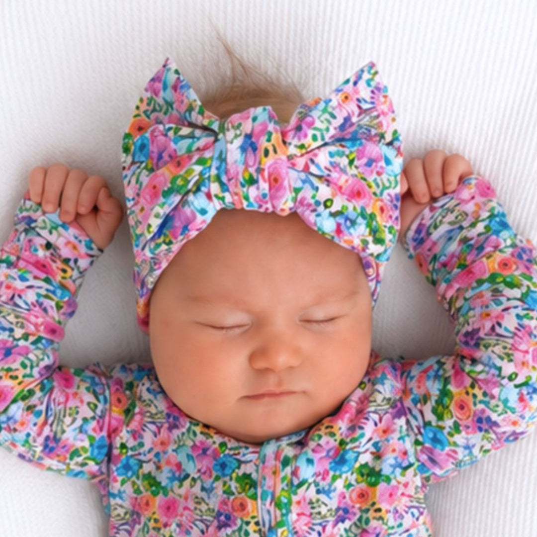 Topknot Bow - Pastel Floral (PRE-ORDER OCT)