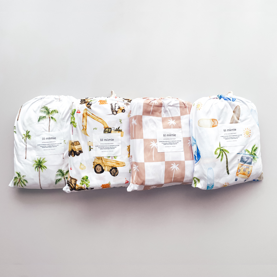 Fitted Single Sheet | Construction Trucks (PRE-ORDER)