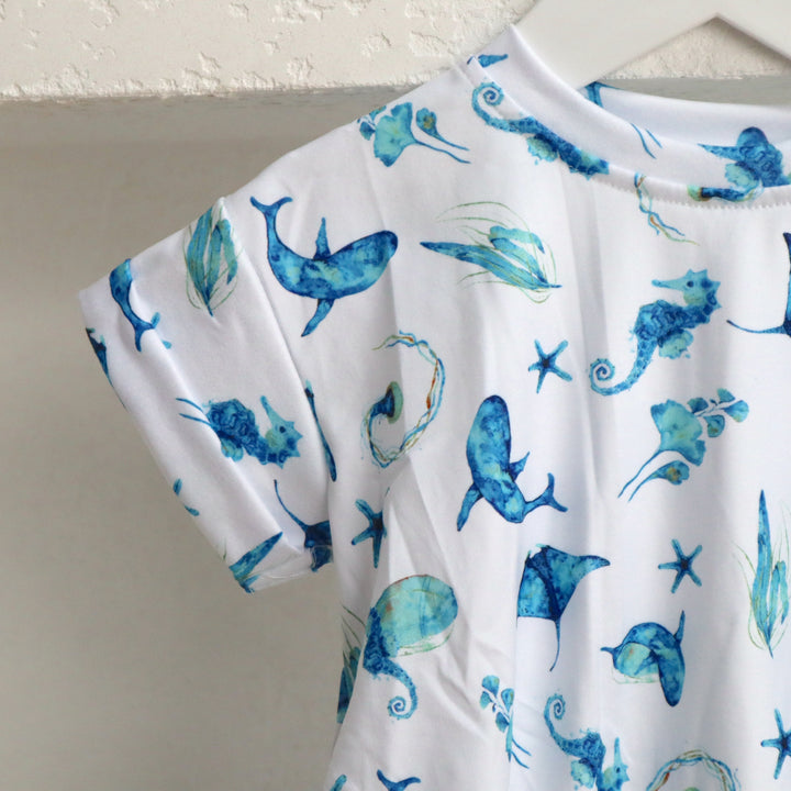 T-SHIRT ROMPER | DEEP OCEAN