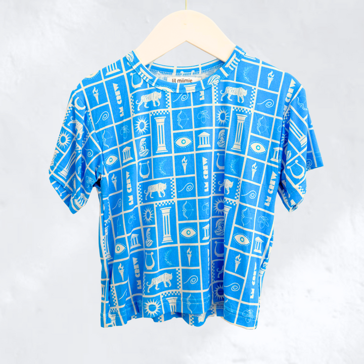 SHORT SLEEVE BAMBOO TEE | BLUE ATHENS