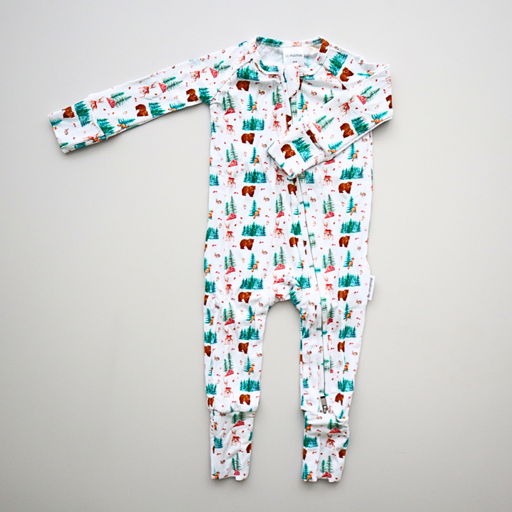 Zipper Onesie - Woodlands Animals