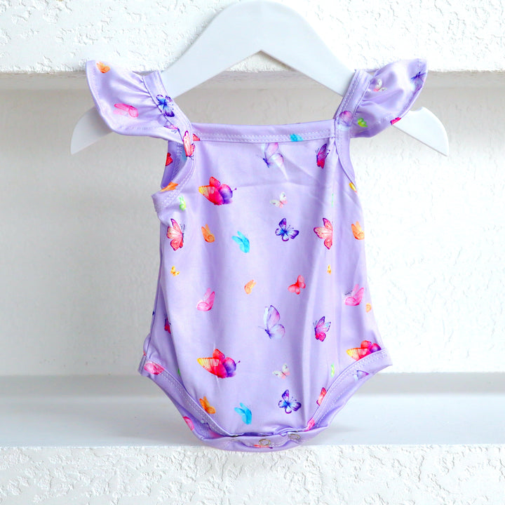 RUFFLE ROMPER | BUTTERFLIES