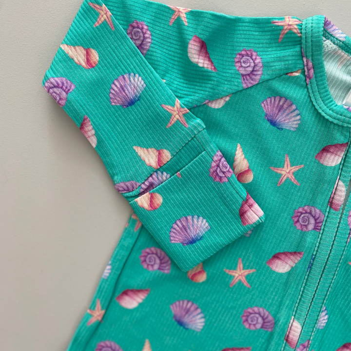 Zipper Onesie - SEASHELLS