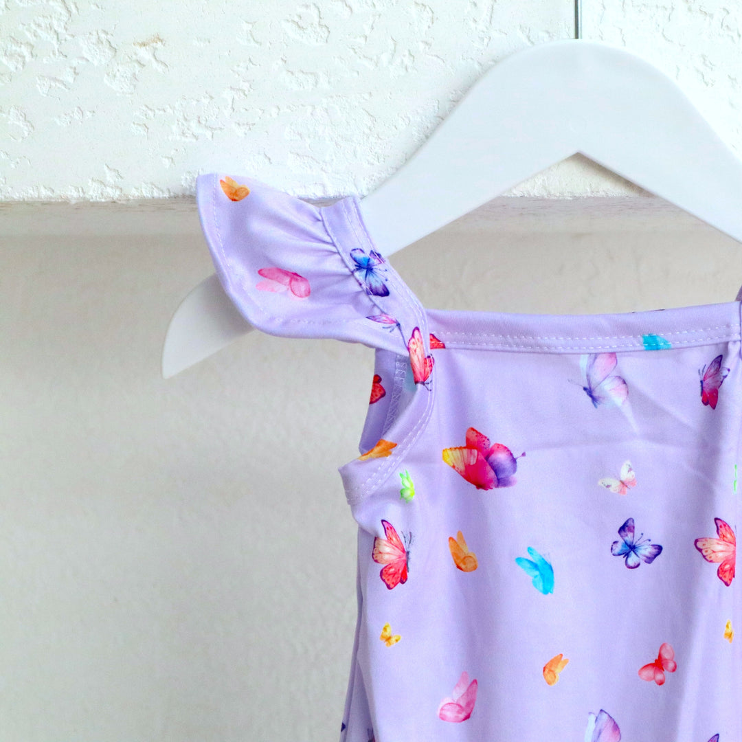 RUFFLE ROMPER | BUTTERFLIES